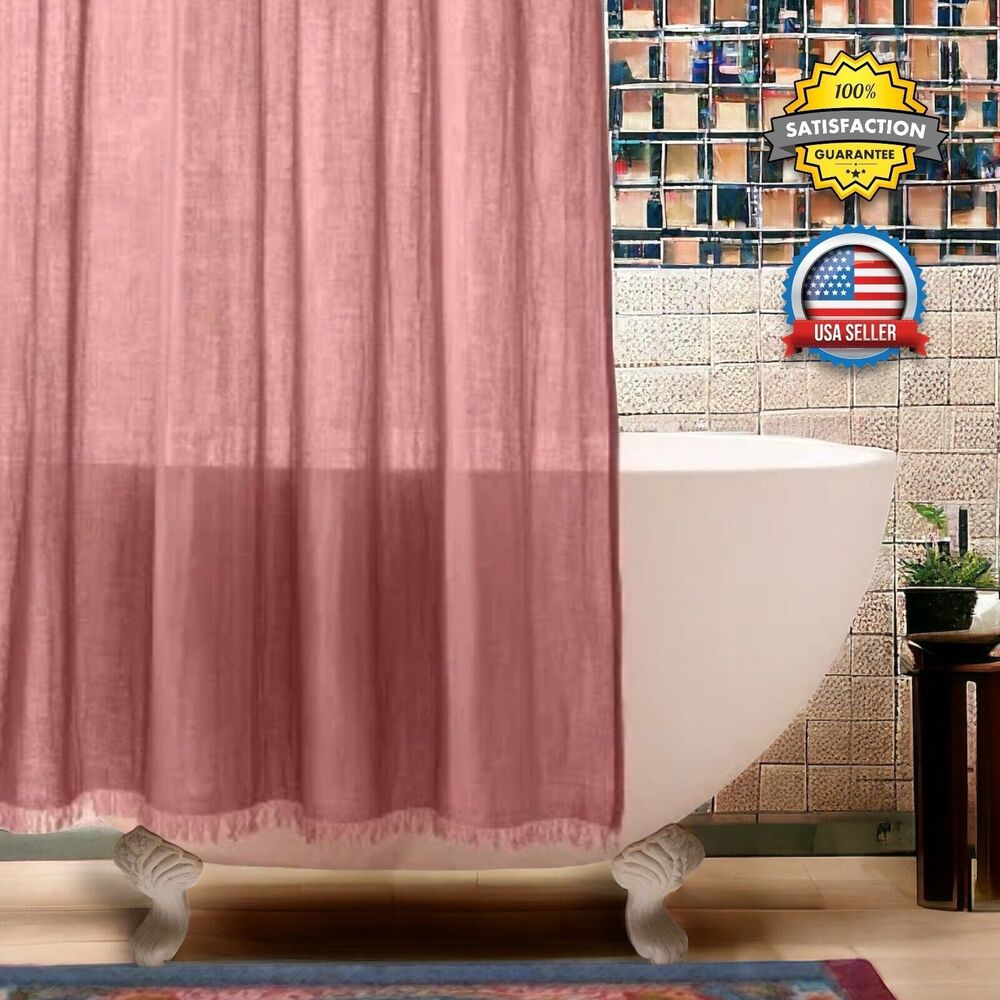 Casaluna Gauze Shower Curtain Rose - 72 in x 72 in - Lightweight 100% Cotton NEW